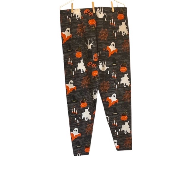 NWOT-Halloween Themed Leggings with Ghost and Pumpkin Print - Picture 3 of 8